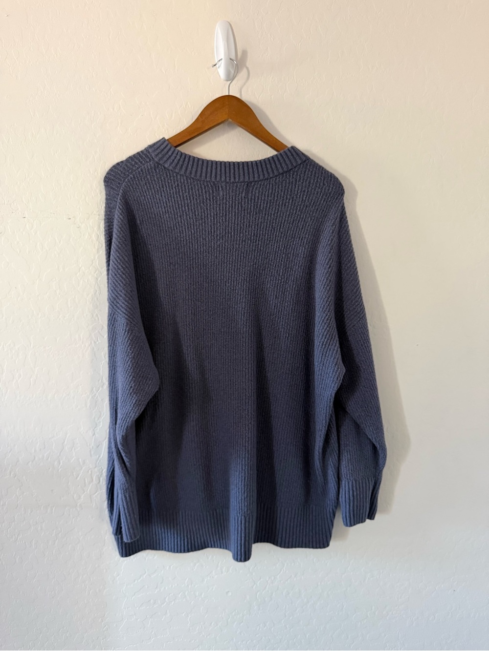Old Navy SoSoft Blue Textured Knit Sweater Women’s XXL Cozy Oversized - Picture 5 of 5